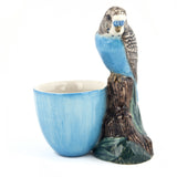 Quail Ceramics: Egg Cup With Budgerigar - Blue