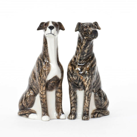 Quail Ceramics: Salt & Pepper Pots: Brindle Greyhound