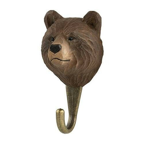 Wildlife Garden: Hook: Hand Carved - Brown Bear