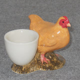 Quail Ceramics: Egg Cup With Buff Orpington Hen