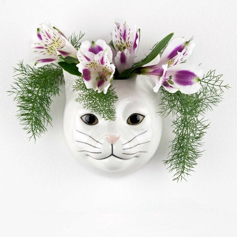 Quail Ceramics: Wall Flower Vase: Cat - Daisy