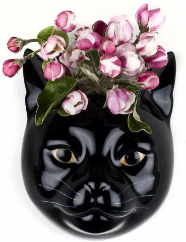 Quail Ceramics: Wall Flower Vase: Cat - Lucky