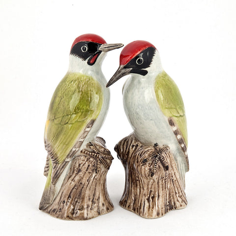 Quail Ceramics: Salt & Pepper Pots: Green Woodpecker