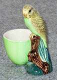 Quail Ceramics: Egg Cup With Budgerigar - Green