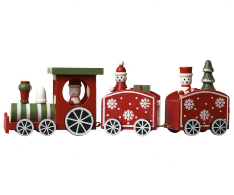 Heaven Sends Green Wooden Christmas Train with presents