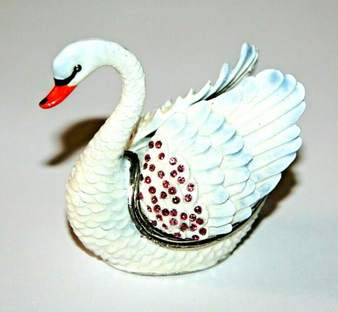 Juliana: Trinket Box: Treasured Trinkets; Jewelled White Swan