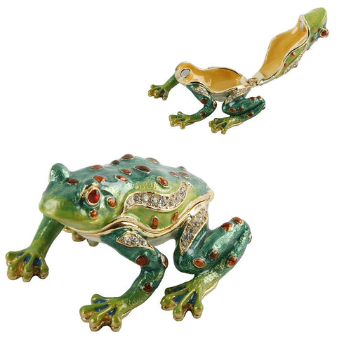 Juliana:Trinket Box: Treasured Trinkets: Frog About to Jump