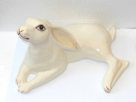 Babbacombe Pottery Moon Gazing Arctic Hare Lying down