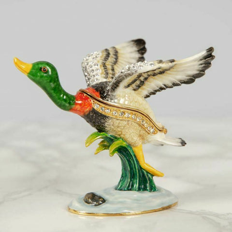 Juliana: Trinket Box: Treasured Trinkets; Mallard Duck in Flight