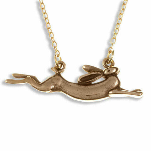 ST JUSTIN BRONZE Leaping Hare Pendant