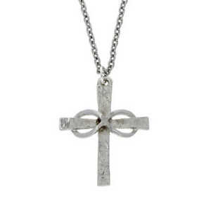 St Justin Pewter Pendant An Infinity Knot Cross