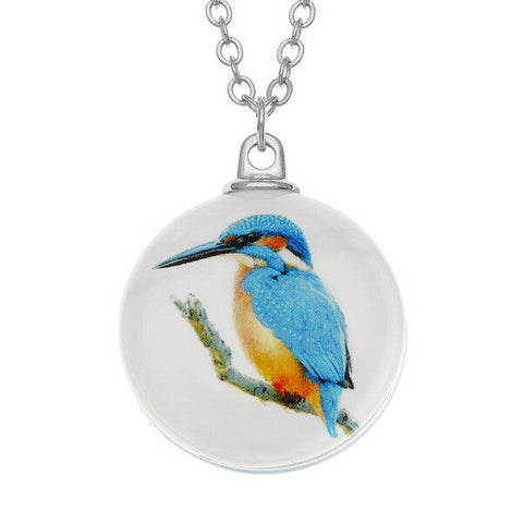 Wish: Fashion Jewellery Glass Sphere Pendent with Kingfisher