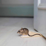Wildlife Garden: Doorstop: Wood With Mouse