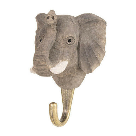 Wildlife Garden Hook Hand Carved Elephant