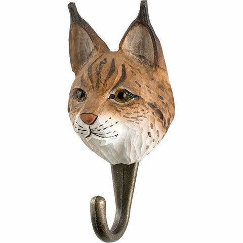 WILDLIFE GARDEN - Hand Carved Hook - Eurasian Lynx